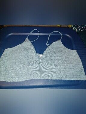 New Zenana Dusty Blue Smockef Bralette with Adjustable Straps